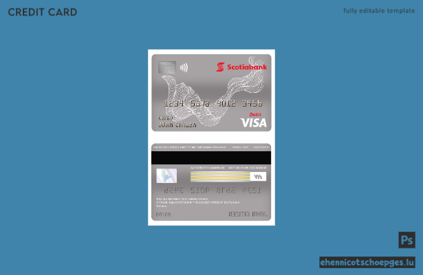 Beispielvorschau der kanadischen Scotiabank Visa Debitkarte